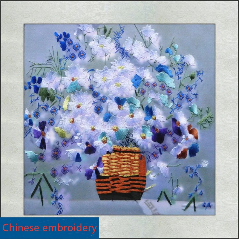 Роспись Вышивка Цветочная композиция ваза для гостиной спальни офиса чайного