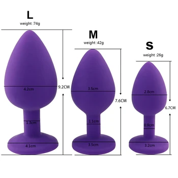 3Size Butt Anal Plug Sex Toys for Women Men Soft Silicone Erotic Massager Stimulator Dildo Vibrator Anal Toys Adult Product Plug 2