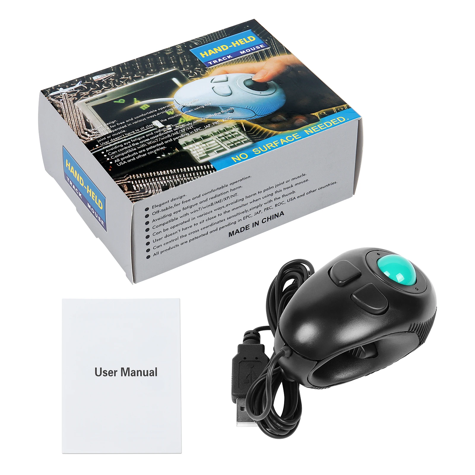 rato de trackball sem fio ergonômico direita mão esquerda com fio rato usb óptico handheld do laser do ar para computador portátil tablet computador