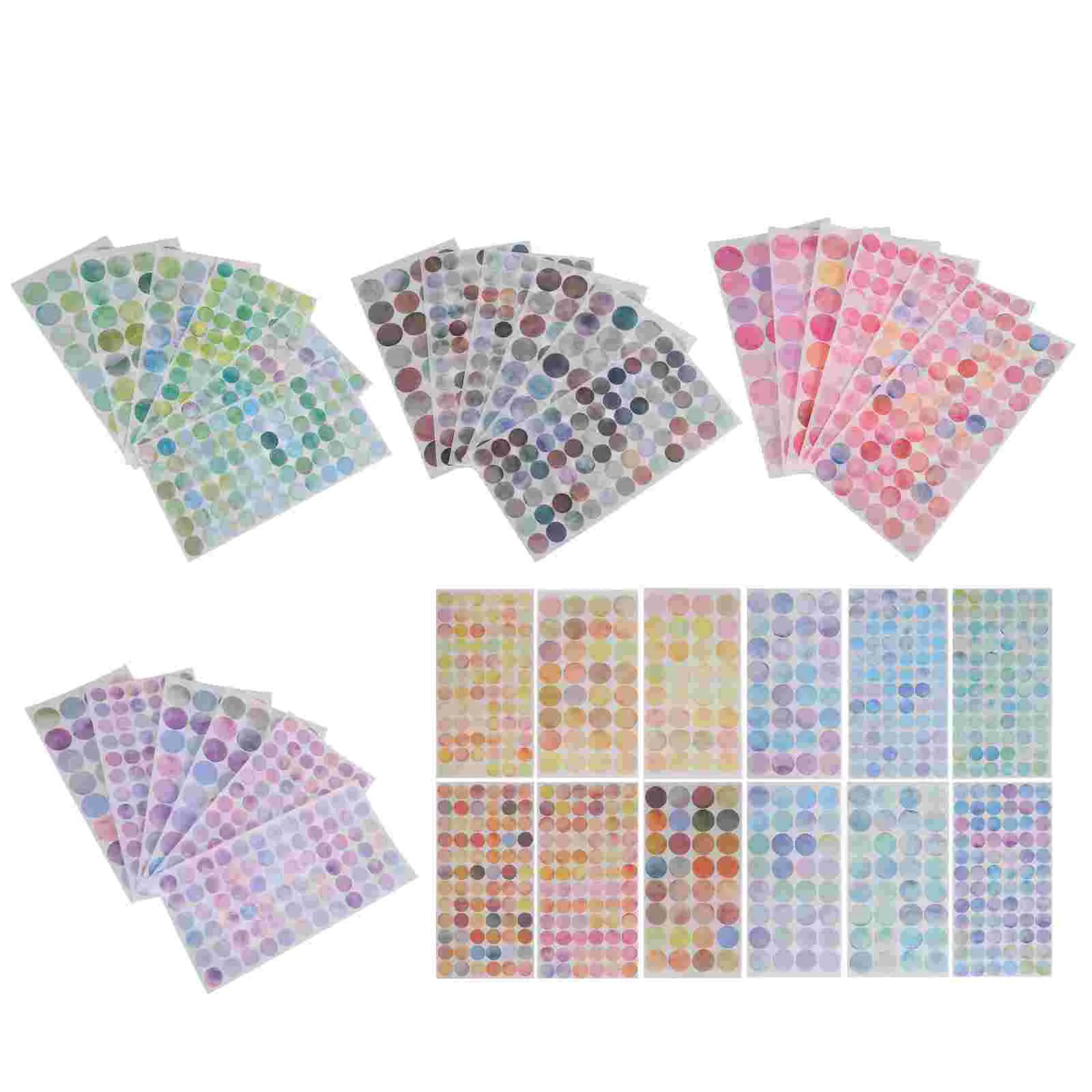 

36 Sheets Label Stickers Color Dot for School Caramel Decorative Colored Sticky