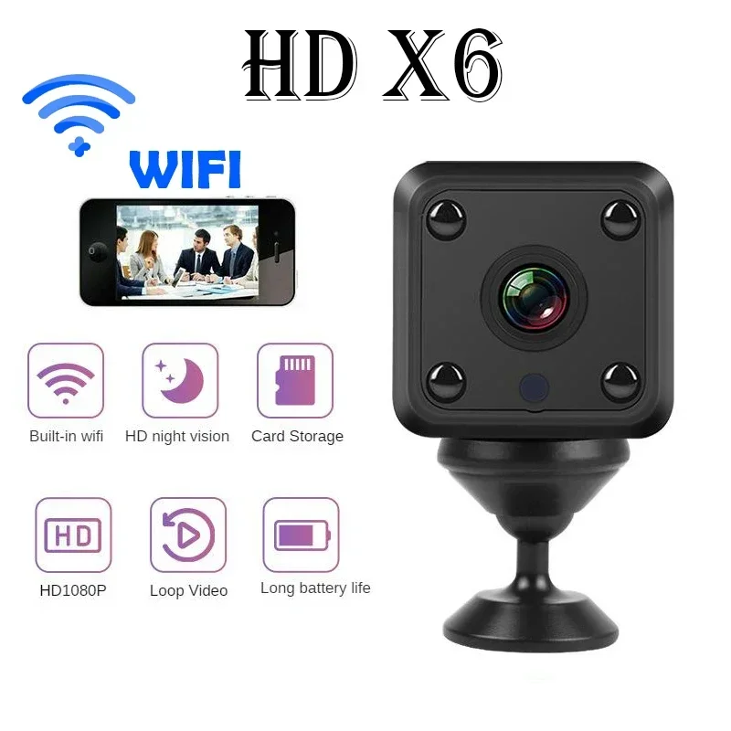 X6 Mini Telecamera Ip Wifi Sport Hd 1080P Sorveglianza Di Sicurezza Wireless Batteria Integrata Visione Notturna Smart Home Micro Telecamere
