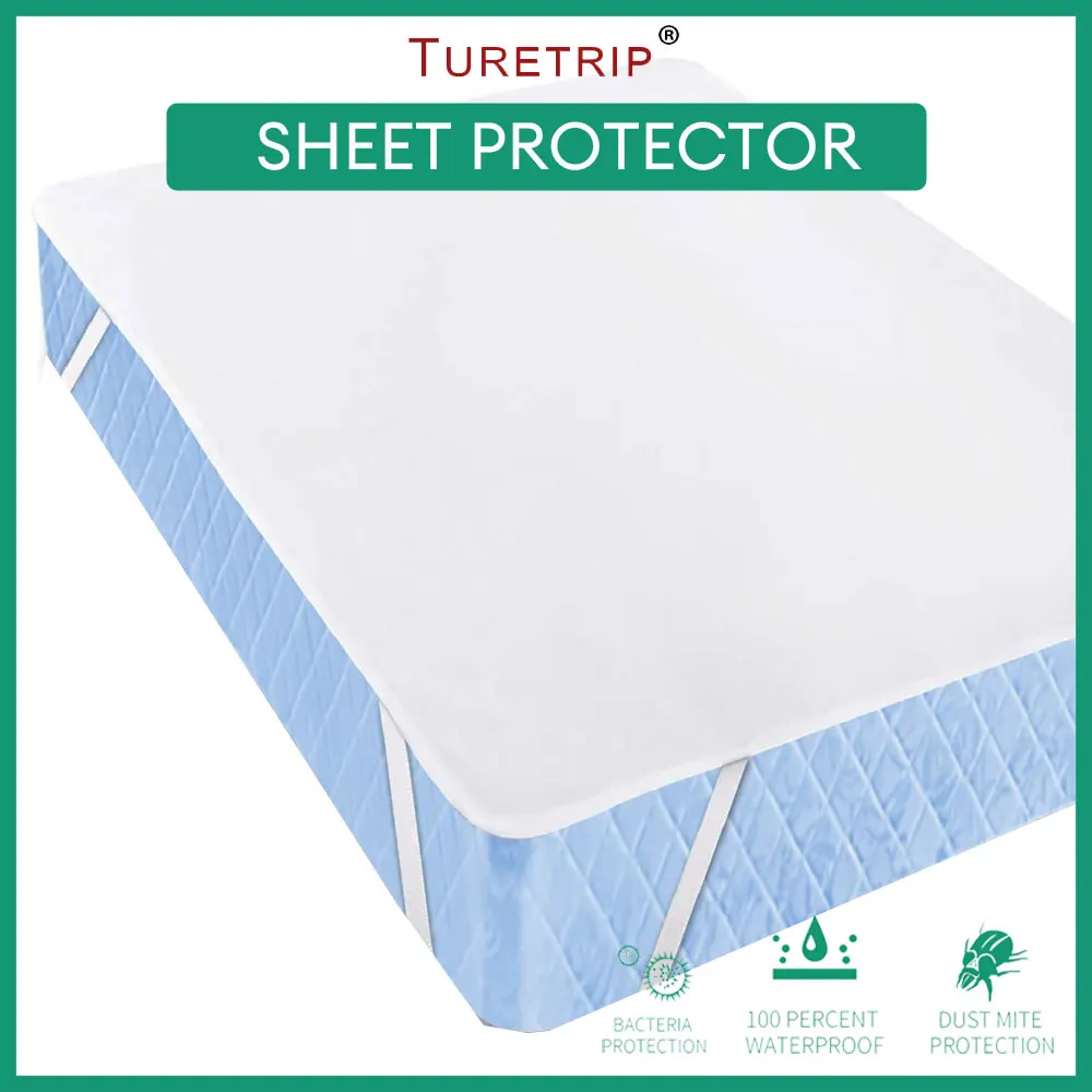 Waterproof Bed Sheet With Band Anti Slip Waterproof Mattress Protector Dust Mites Proof Sheet Protector