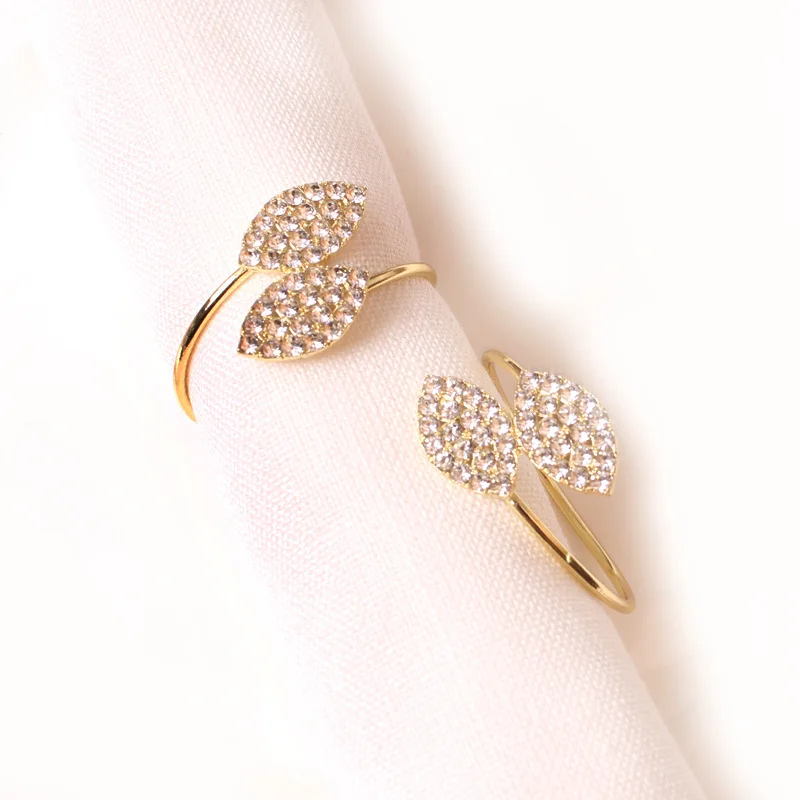 6/12 Pcs Metall Serviette Ringe Halter, Blatt-Gold Serviette Ring, für Hochzeit Party Abendessen Tisch Dekoration – Detail 10