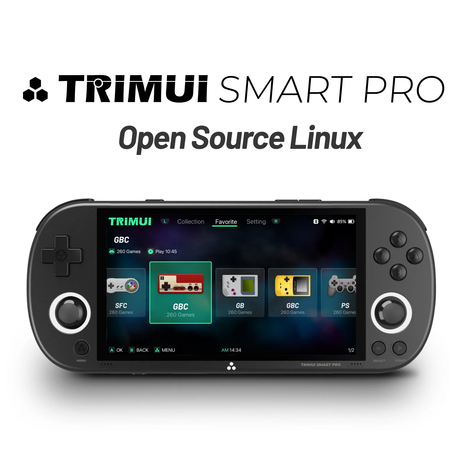 Trimui-Console de jeu Smart Pro Déterminer, Écran IPS 4.96 