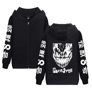 عالية الجودة أزياء الاتجاه شخصية أنيمي طباعة سستة هوديي2025 عارضة فضفاضة تناسب الرياضة البلوز 2