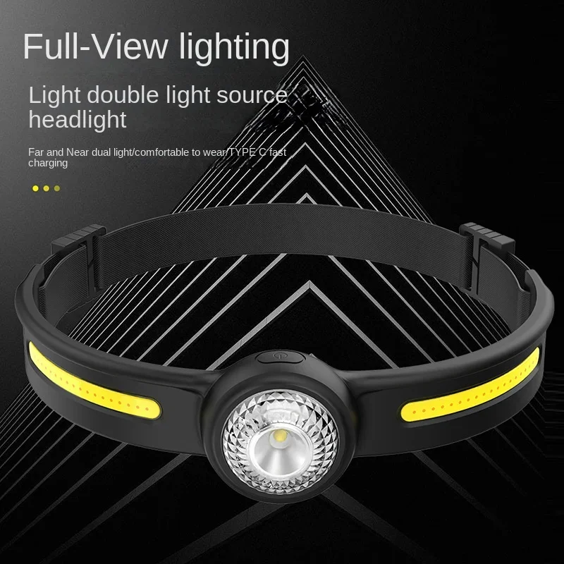 

Новинка COB силиконовый налобный фонарь TYPE-C перезаряжаемый наружный большой прожектор освещение для кемпинга бега рыбалки налобный фонарь