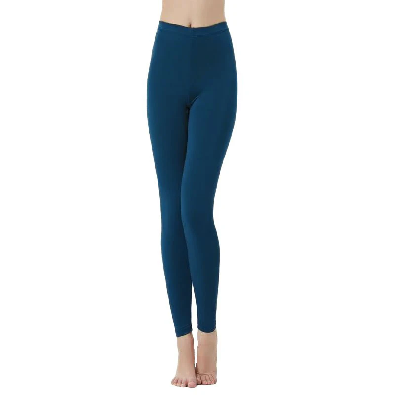 Women Solid Underwear Thermal Leggings Female Comfortable High Waist Home Trousers Lady Classic Daily Slim Fit Pants