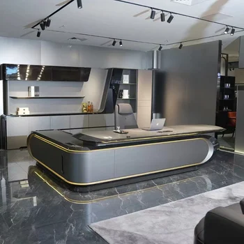 luxurious minimalist l shape modern high end executive boss office desk