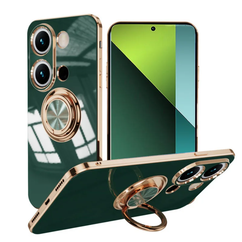 Sleek Magnetic Ring Plating Phone Case - Stylish Back Cover
