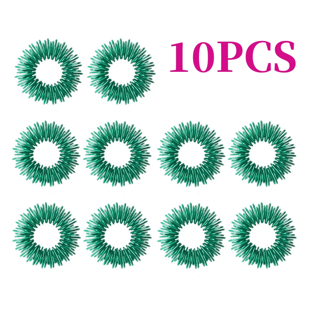 Acupressure Rings Spiky Sensory Finger Rings Set for Teens Adults Stress Reducer Massager Stress Relief Fidget Toys 10PCS/Pack