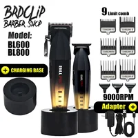 Professional 2PCS BL600 BL800 BiLLPRO Hairtrimmer Charging base Barbershop Oil Head Engraving Barber 2000mAh HairClipper for Men 1