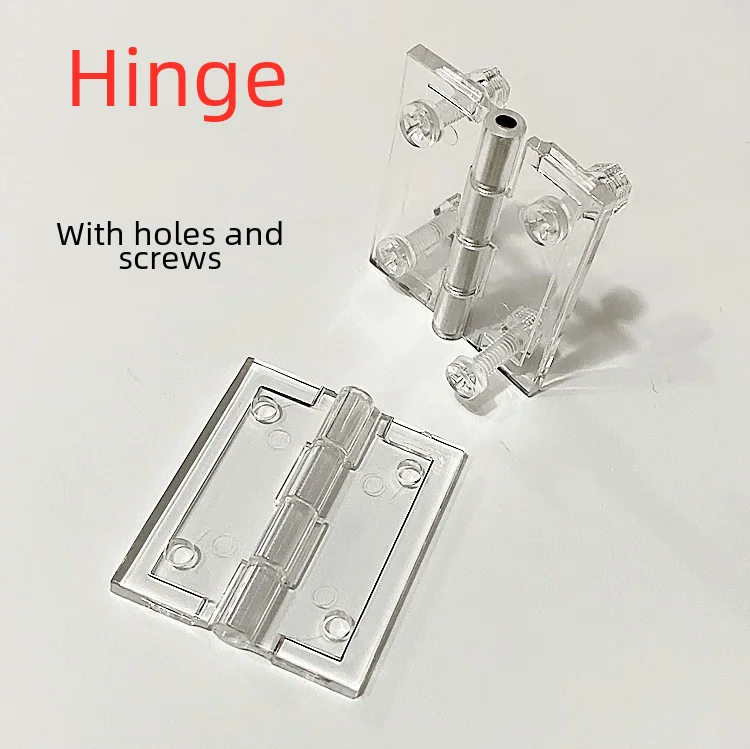 Transparent Acrylic Hinge Hole Screw Organic Plastic Flat Open Hinge Folding Page Door Hinges