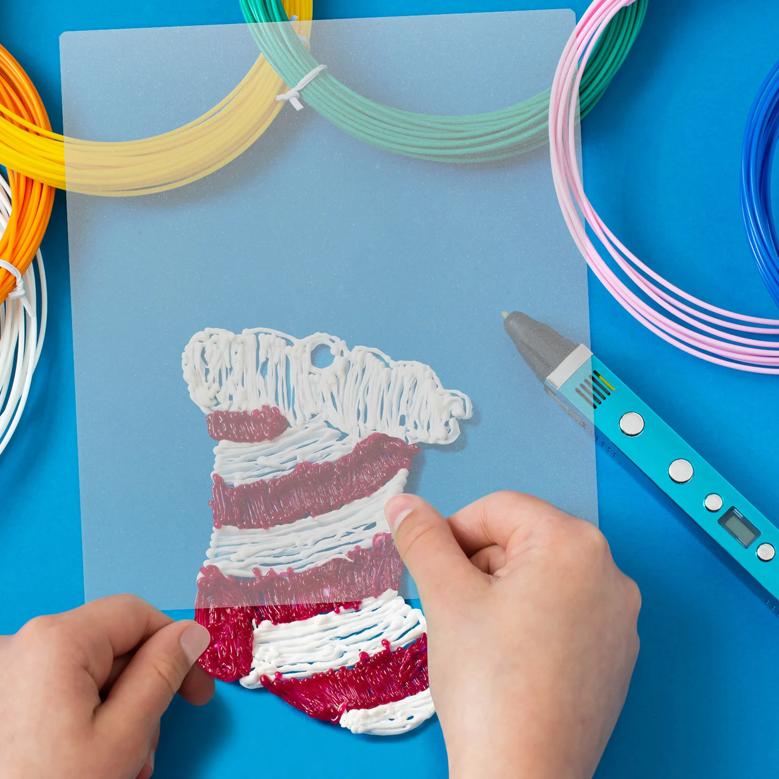 10 pezzi tavolo da disegno con penna 3D trasparente tappetino in PVC trasparente modello artigianale fai da te per stampa 3D forniture da disegno carta artigianale traslucida