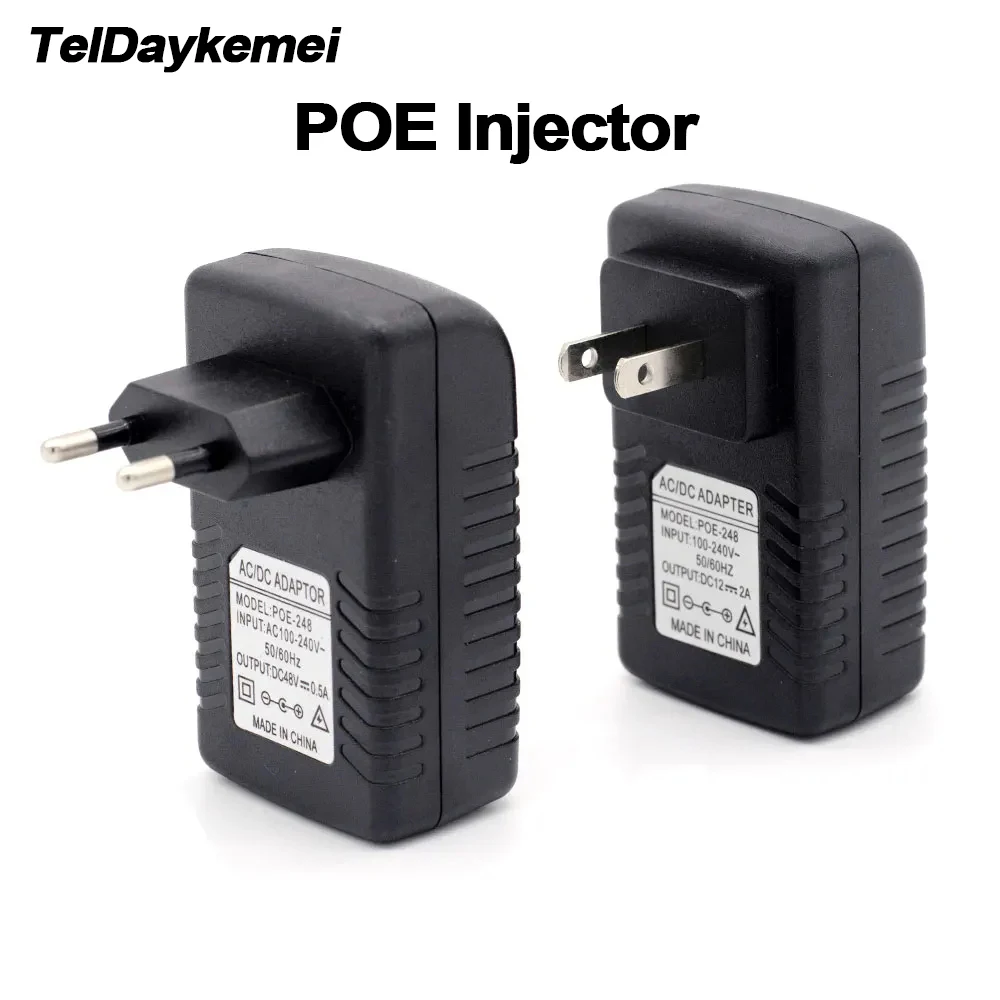 POE Injector 12V 15V 24V 48V EU US Plug For CCTV IP Camera Power Supply ...