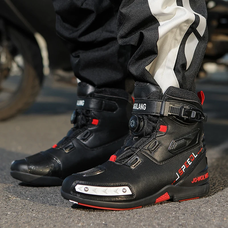 Motorcycle Boots Men's Four Season Plus Size High-top Safety Protection Motorcycle Shoe Cross Country Boots Outdoor Riding