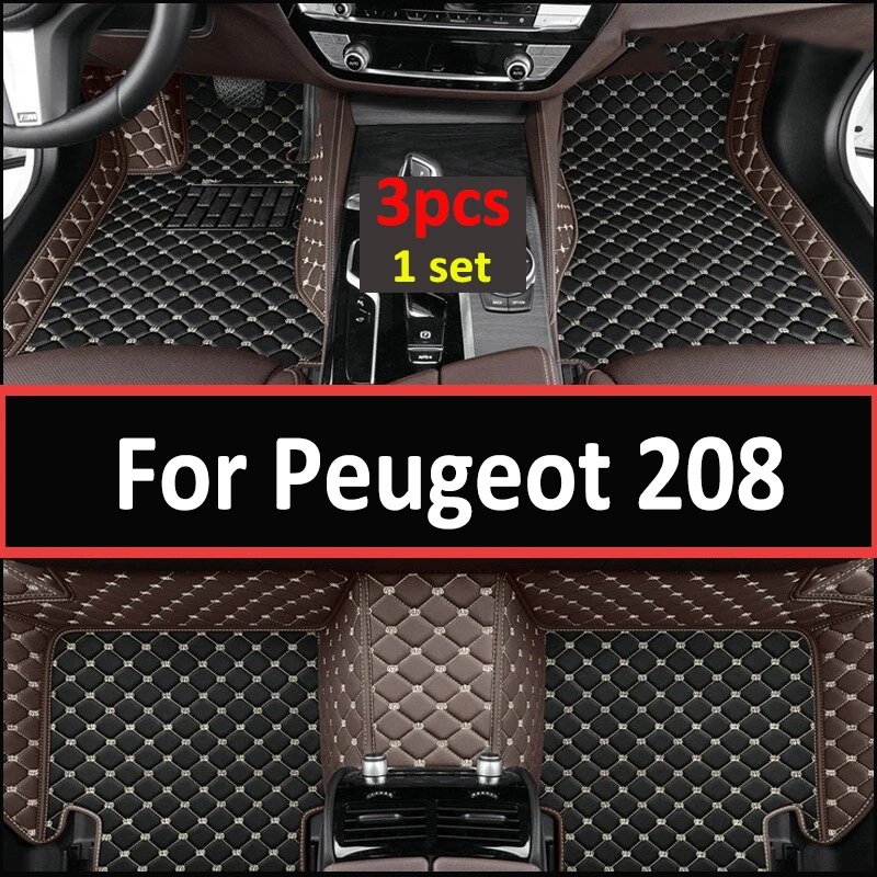 

Car Floor Mats For Peugeot 208 A9 2012~2018 Carpets Luxury Leather Mat Durable Rugs Anti Dirty Pad Set Car Accessories 2013 2014