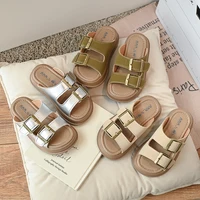 2024 Summer New Children Slippers for Girls Fashionable Comfortable Soft Sole Korean Style Versatile Anti-slippery Beach Shoes 1