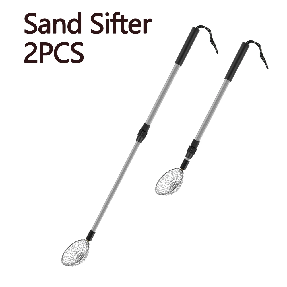 2PcsSandSifters213to326inchAdjustableTelescopingBeachShovelSeashellHuntingRocks