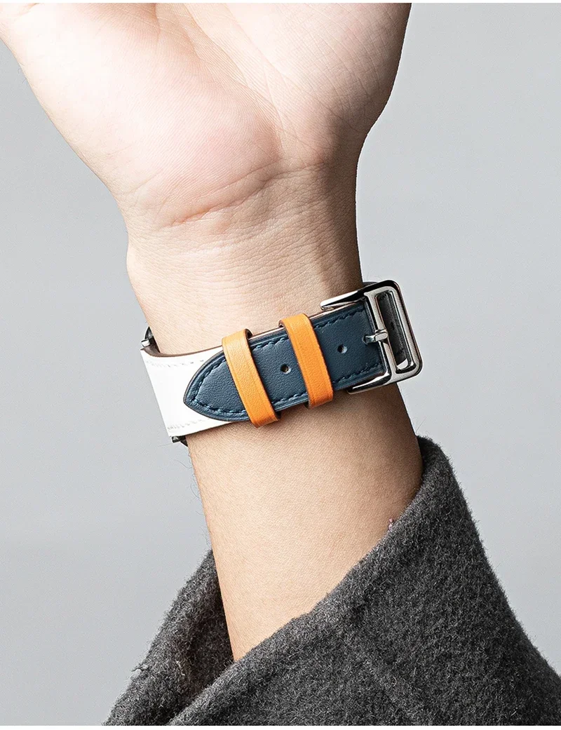 Leder armband für Apple Uhren armband 44mm 45mm 41mm 40mm Uhren armband Loop Armband für iwatch ultra 2 49mm Serie 9 8 7 6 5 4 3 se – Detail 6