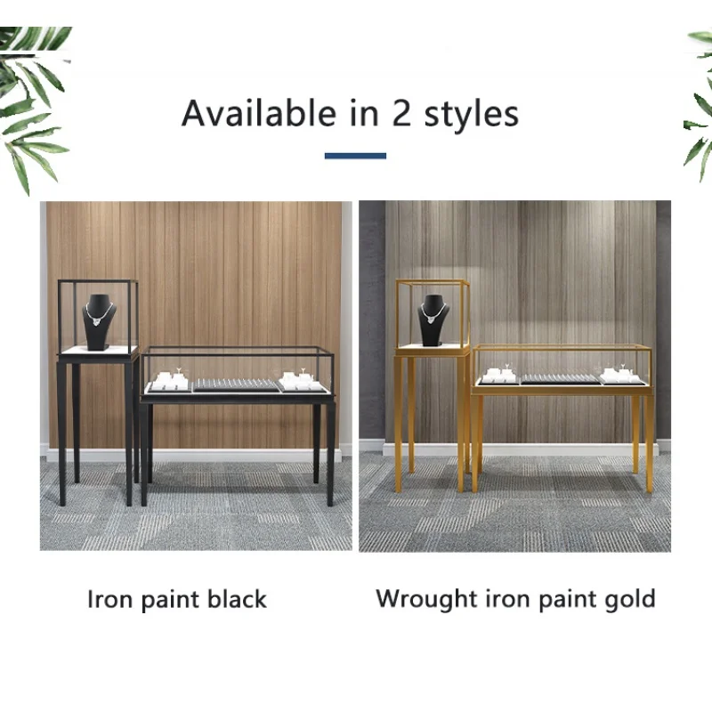 custom antique led jewelry display cabinets store retail counter glasses watch jewelry showcase for sale