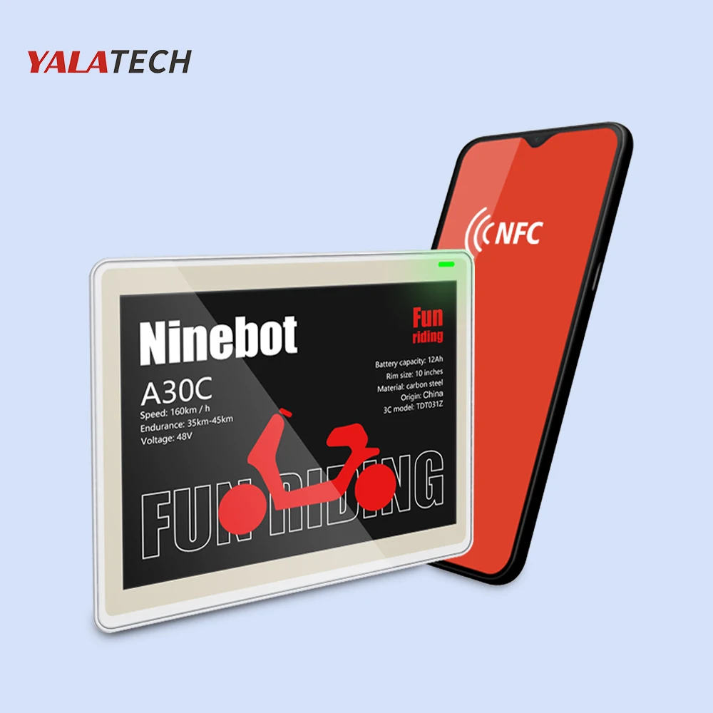 YalaTech ESL 디지털 전자 잉크 이페이퍼, NFC 가격표 ESL, 지능형 상점용 전자 선반 라벨, 4 색 1.54, 2.13, 2.66, 2.9, 3.5