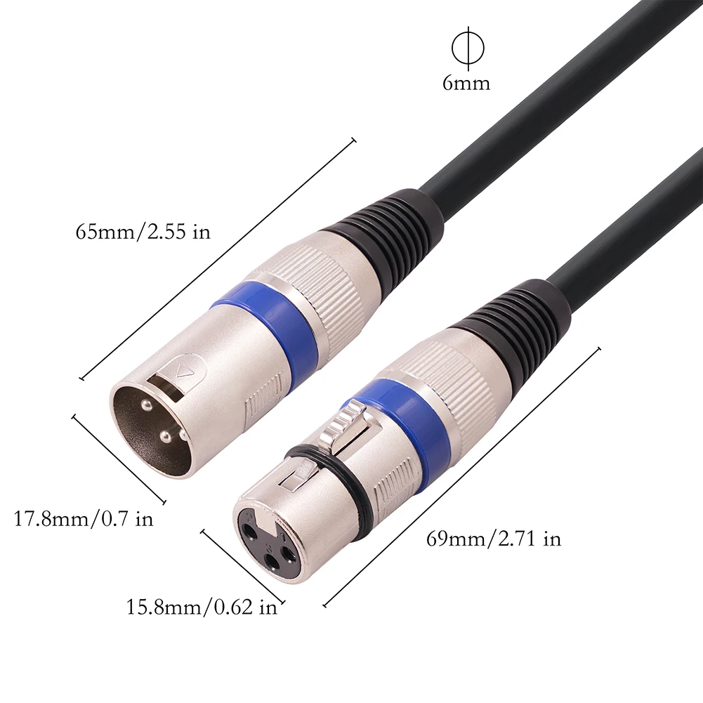 ͼ ũ XLR ̺ - 3   ̺,  , Ŀ  ͽټ ڵ, 1m, 1.8m, 3m, 5 