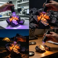Pierre de Yooperlite brute naturelle, pierre de flamme en cristal, pierre de roche fluorescente ultraviolette (UV), décoration de la maison, minéral de guérison 4