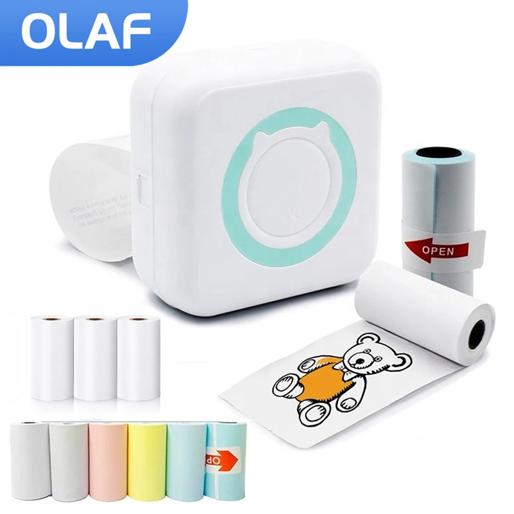 Olaf Mini Pocket Printer Portable Thermal Printing for Android IOS Wireless Miniprint for Photo Sticker Label Printers for DIY