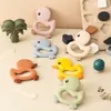 1PCS Baby Teether Toys Cartoon Duck Silicone Teether For Baby BPA Free Teething Chewing Toys Soft Teether Baby Accessories 5