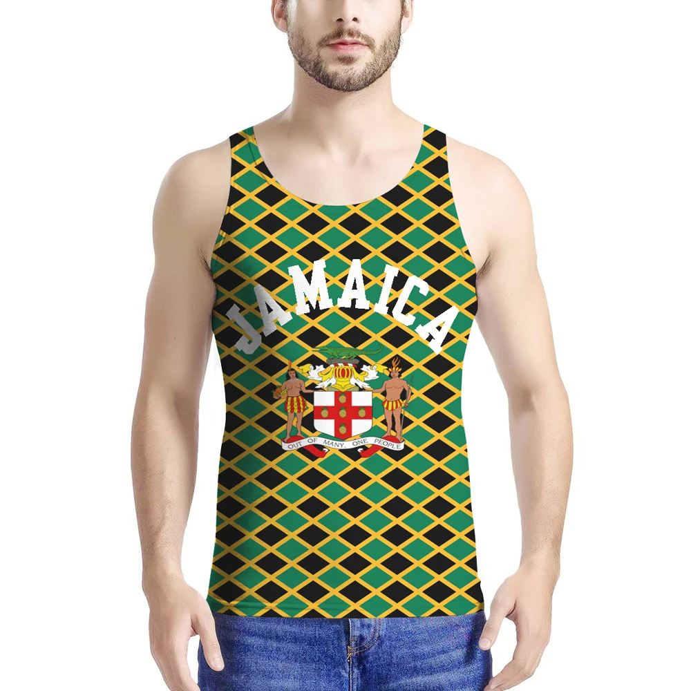 

Jamaica Free Custom Made Name Number Team Logo Jm Tank Tops Jam Country Travel Jamaican Nation Flag College Print Photo Clothes