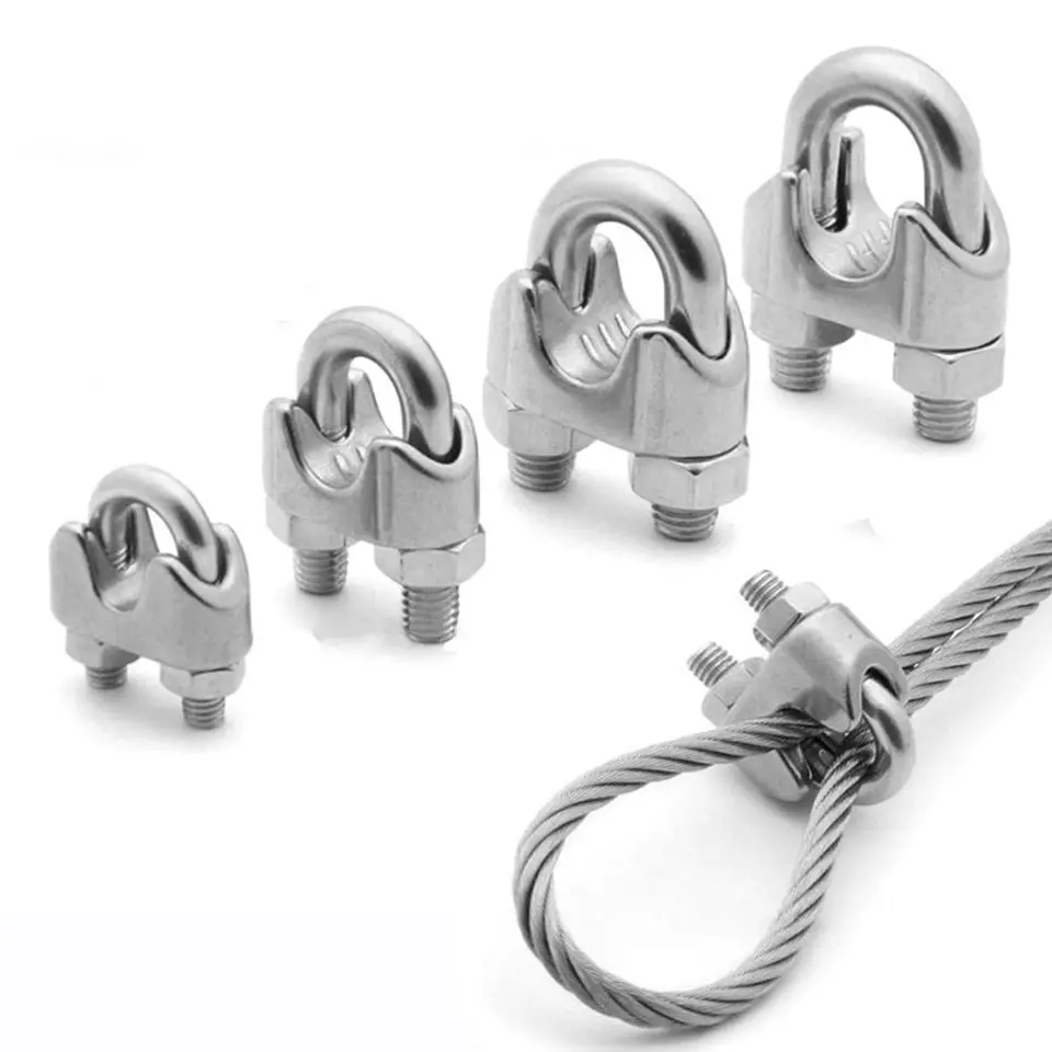 40 abrazaderas de cable de acero inoxidable de 1/8 pulgadas M3 clip de cuerda resistente con tornillo en U