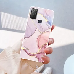 Stylish Marble TPU Soft Silicone Clear Phone Case - 6.52'' Cover, Soft and Protective Bumper Design for Alcatel 1S 2021 (TM2001)