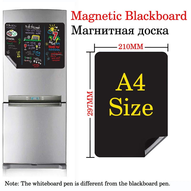 

A4 Size Erasable Magnetic Chalkboard, Magnetic Suction Refrigerator Sticker, Display Bulletin Board, Magnetic Chalkboard Sticker