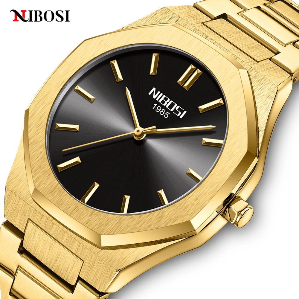 

Fashion New NIBOSI Mens Watches Top Brand Luxury Full Steel Watch Men Waterproof Quartz Date Simple Male Clock Relogio Masculino