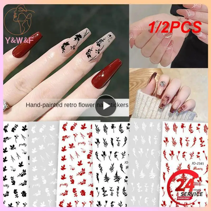 1/2 шт., наклейки для ногтей в виде кота