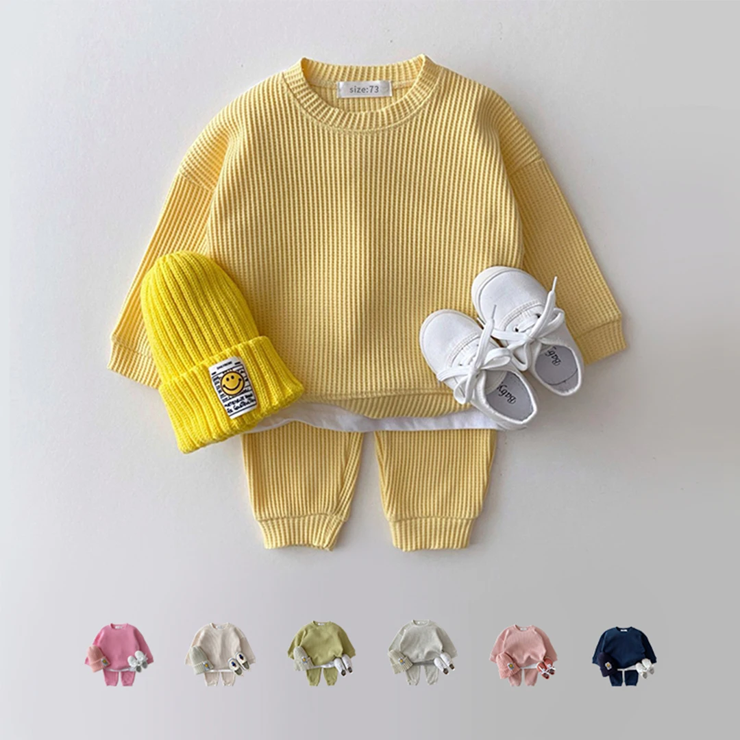 Korean Waffle Cotton Baby Set 1