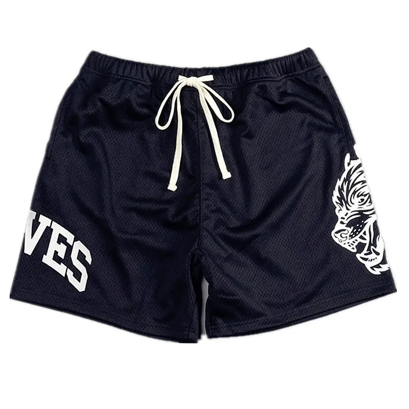 

2024 Sports Trendy Men's Pants Summer Men's Sports Fitness Casual Shorts Mesh Breathable Shorts Running Beach Pants