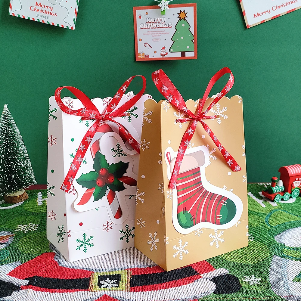 COM-FOUR® 6 Sacchetti Regalo Per Natale, Babbo Natale E Avvento