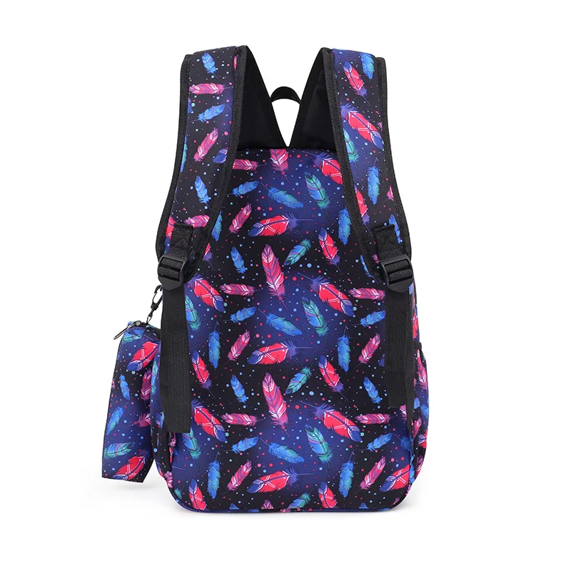 3 Piece Set New Girls Boys Unicorn Leisure Large Backpack Female Student School Shoulder Bags Pen Bag Children Animal Backpacks