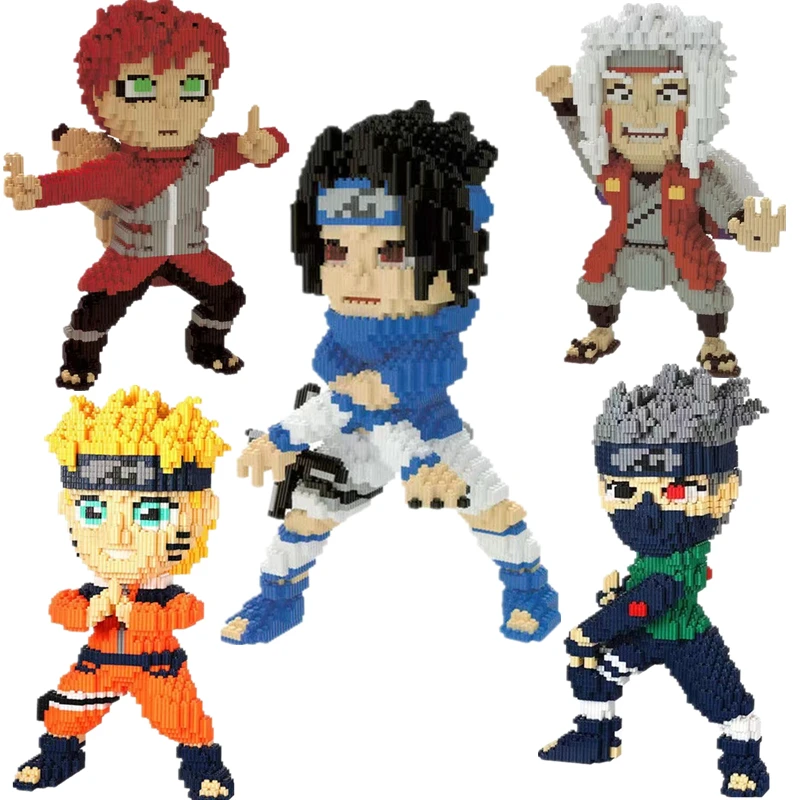 

35CM Series Building Blocks Small Particles Adult Decompression Kakashi Assembly Toy Anime Character Puzzle