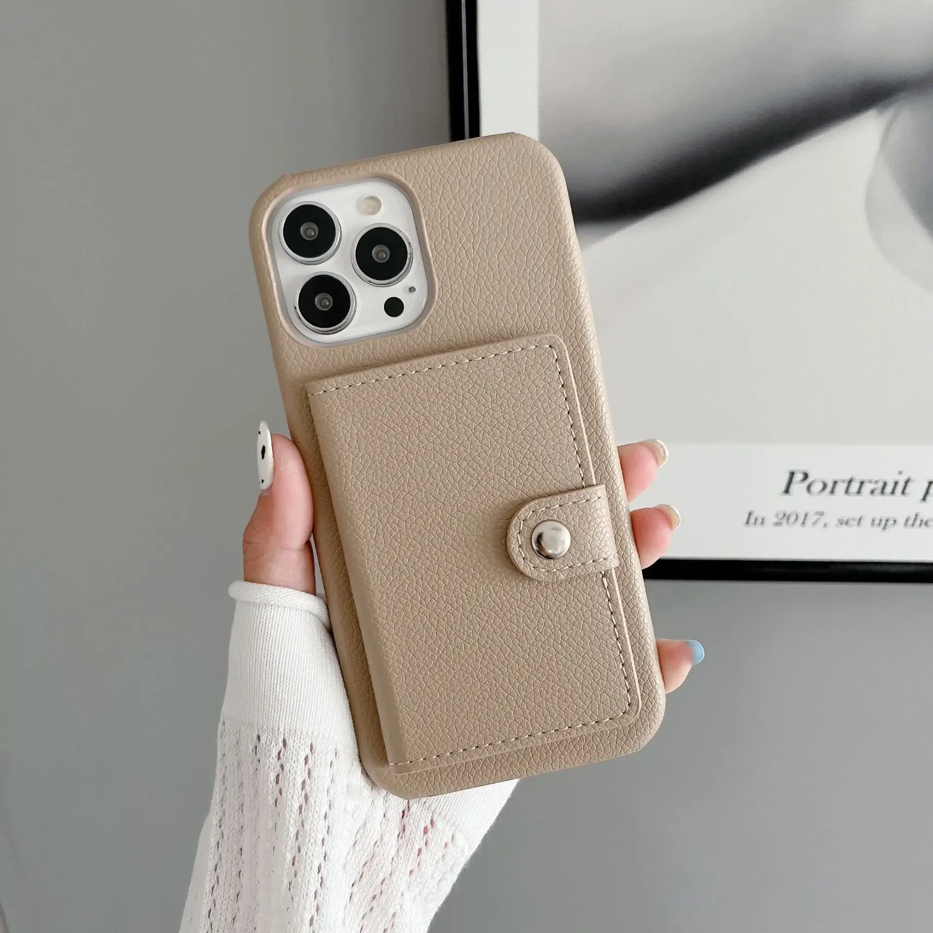 Multifunctional Anti-Drop Card Case with Left and Right Opening Design