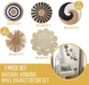 Straw Woven Wall Decoration Boho Rattan Wall Basket Decor Round Grass Weaving Ornament Rustic Seagrass Flat Hoom Hanging Crafts 6