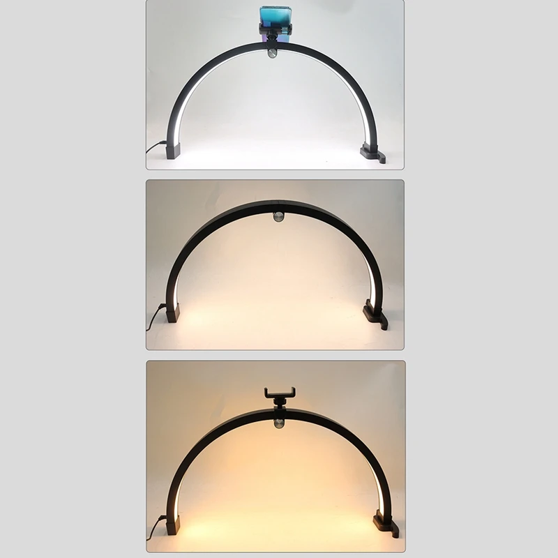 22Inch Half Moon Nail Desk Lamp 20W Touch Control Half Moon Foldable Manicure Beauty Light With Phone Clip