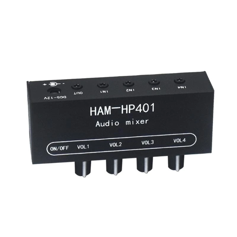 HP401 스테레오 청각 믹서 유통 업체 신호 선택기 4 입력 1 출력 3.5mm 개별 제어 헤드폰 앰프 83CE