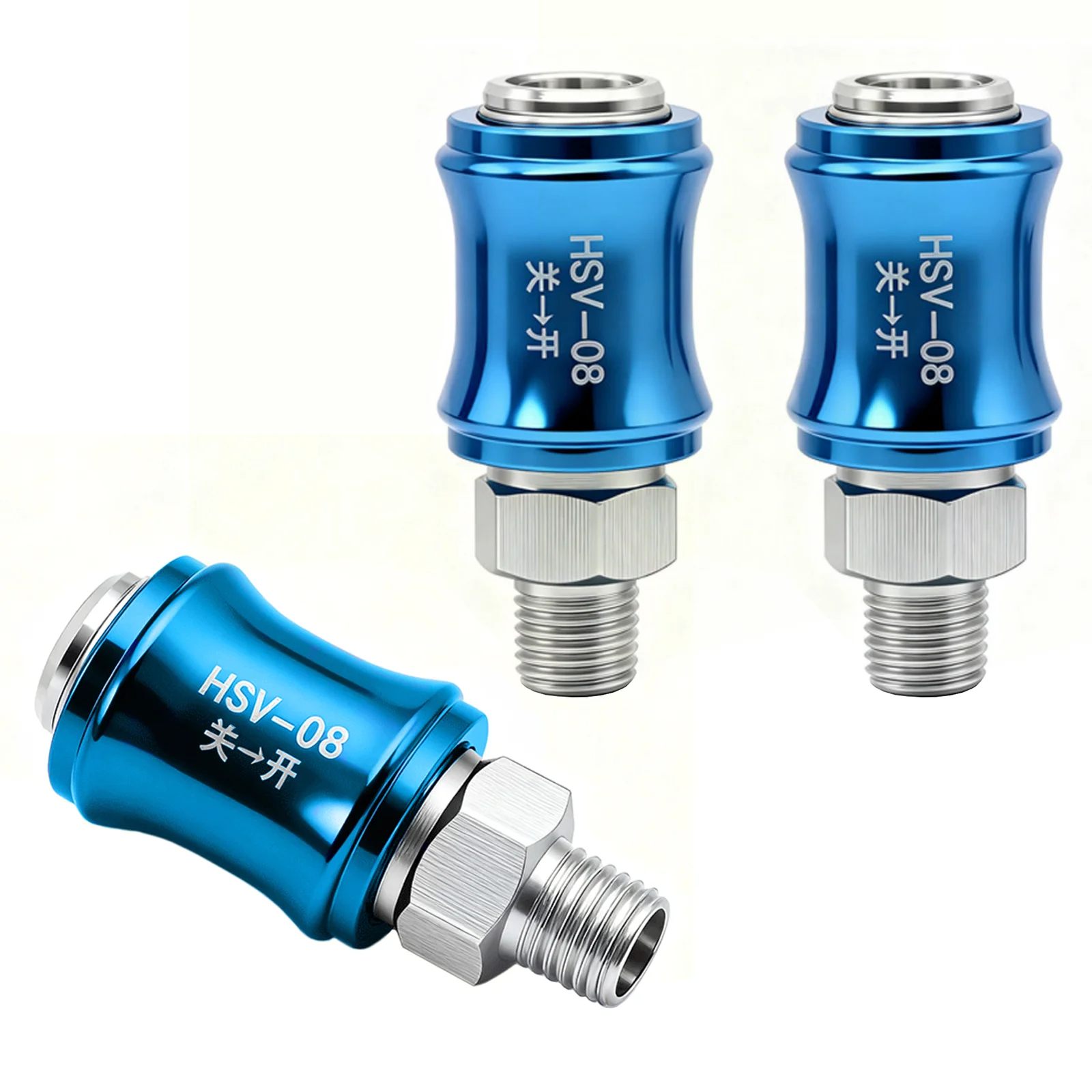 วาล์วสไลด์แบบใช้ลม HSV08 วาล์วแบบกดด้วยมือ วาล์วสไลด์แบบใช้ลมสำหรับท่อลม วาล์วแบบกด-ดึง ข้อต่อแบบเสียบเร็ว ขนาด 8 มม. 1