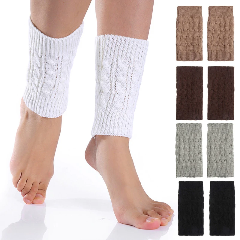 

Hot Sale Women's Knitted Leg Warmer Winter Short Leg Warmers Boot Cuffs Fashion Stretch Thermal Ladies Legging Foot Warmer