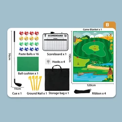 Kids' Deluxe Golf Play Set with Balls, Board, and Mat (Model Golf GameMat B)