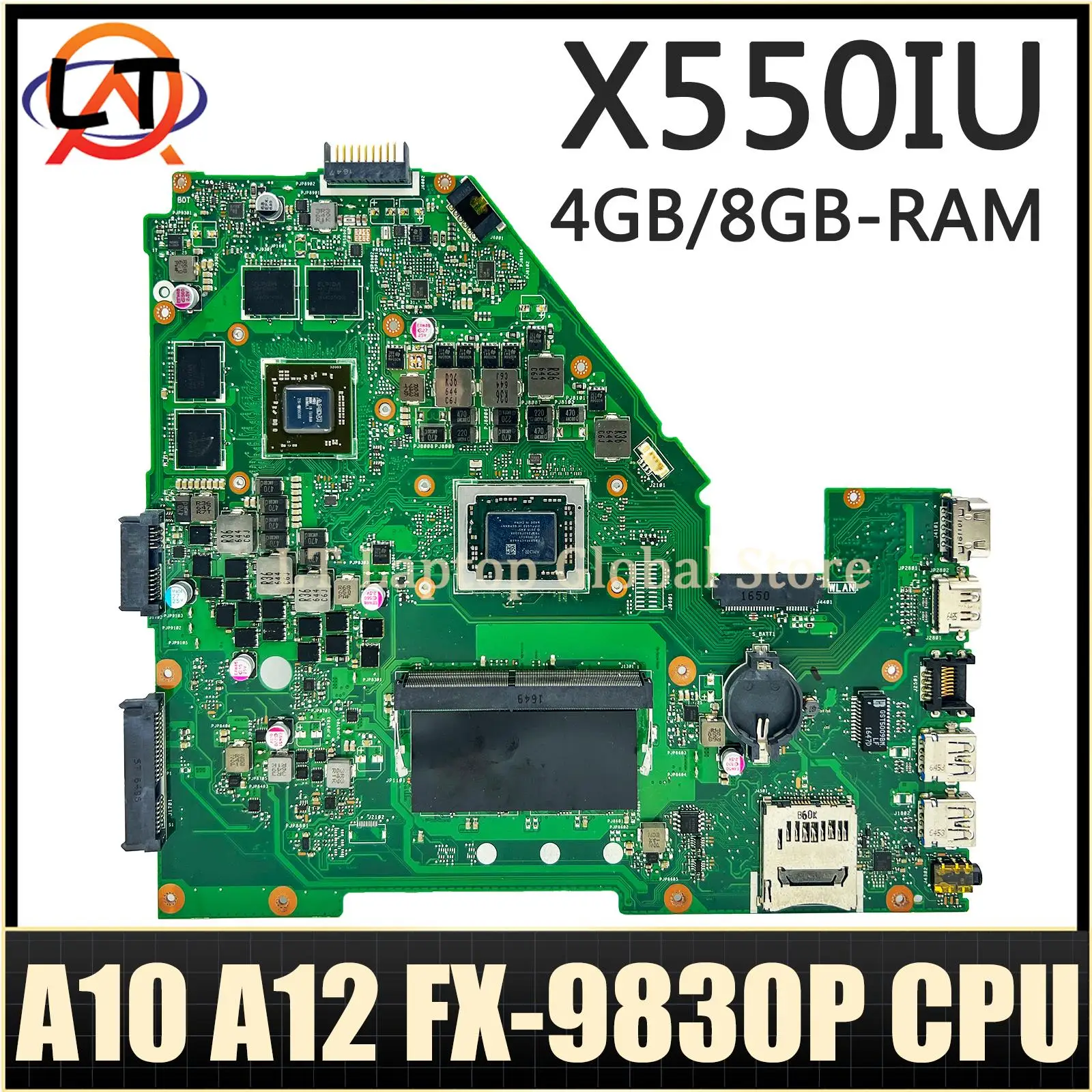 

Ноутбук X550IU Материнская плата ASUS X550IK X550I XV50I VX50IU VX50IK, материнская плата для ноутбука A10 A12 FX-9830P CPU 4GB/8GB-RAM RX460