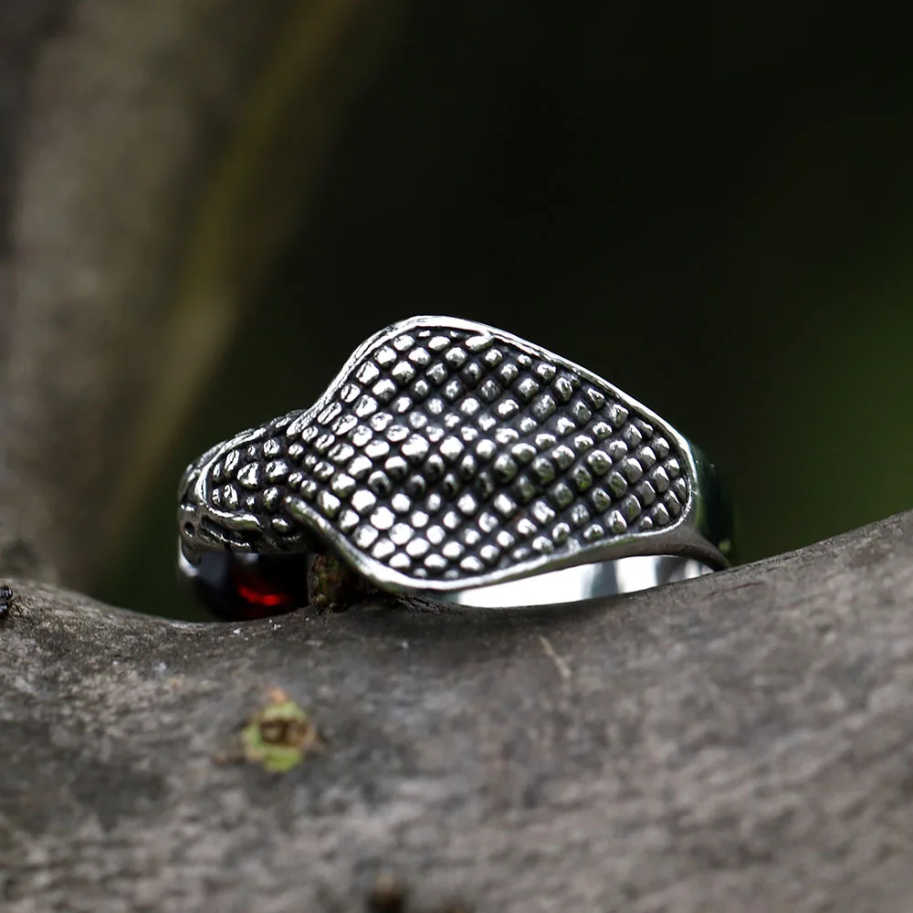 Stainless Steel Snake Ring For Men - Gothic Punk Serpent Design, Sizes 8-13 - View #9