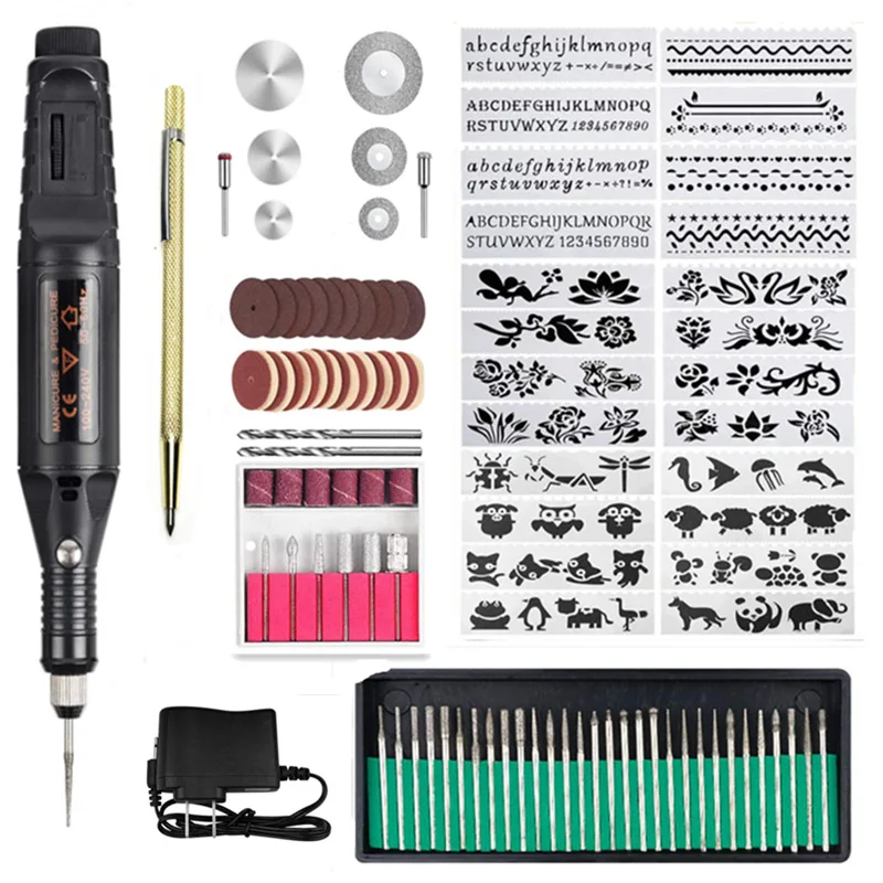 

108PCS Cordless Electric Drill High-Power Engraver Pen Adjustable Speed Electric Grinding DIY Woodworking Engraving Rotary Tools